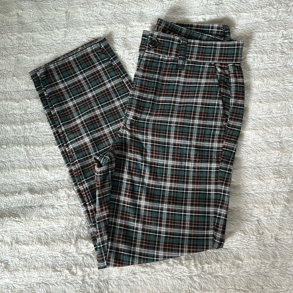 American Eagle Size 4 Plaid High Rise Trouser